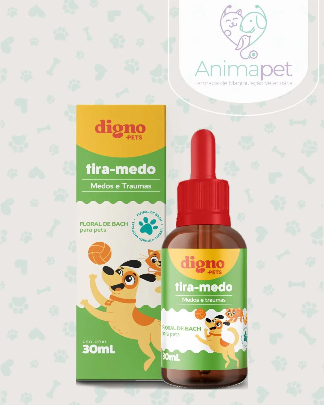 Floral Tira Medo da Digno Pets