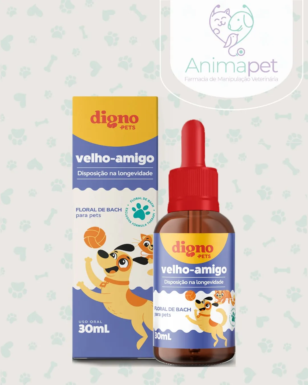 Floral Velho Amigo da Digno Pets